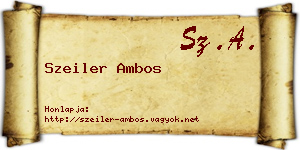 Szeiler Ambos névjegykártya